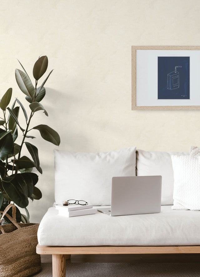 Daphne Cream Limewash Peel & Stick Wallpaper with Modern Stone Graphic Motif - York RMK12765PLW