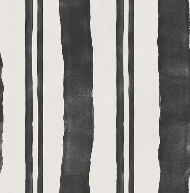 Winston Watercolor Soft Black Stripe Peel & Stick Wallpaper