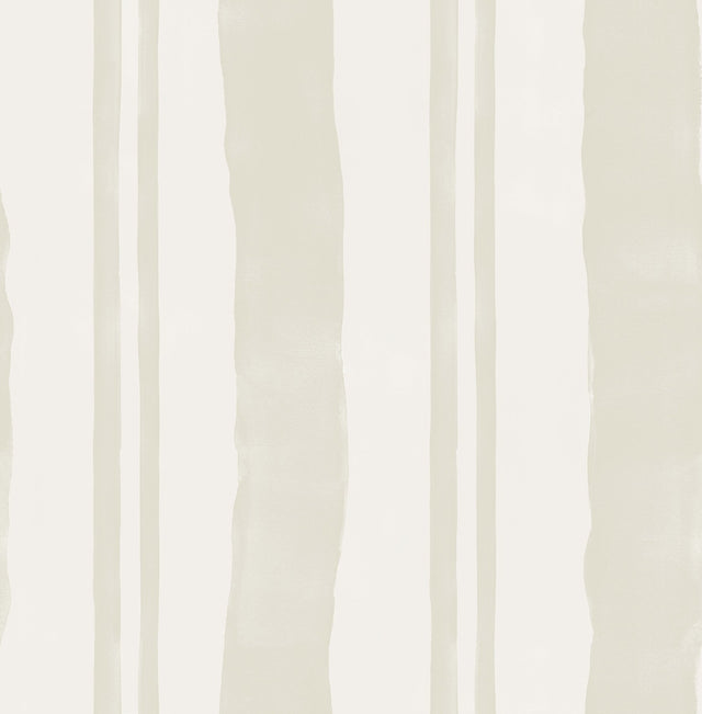 Winston Watercolor Cream Stripe Peel & Stick Wallpaper