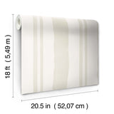 Winston Watercolor Cream Stripe Peel & Stick Wallpaper