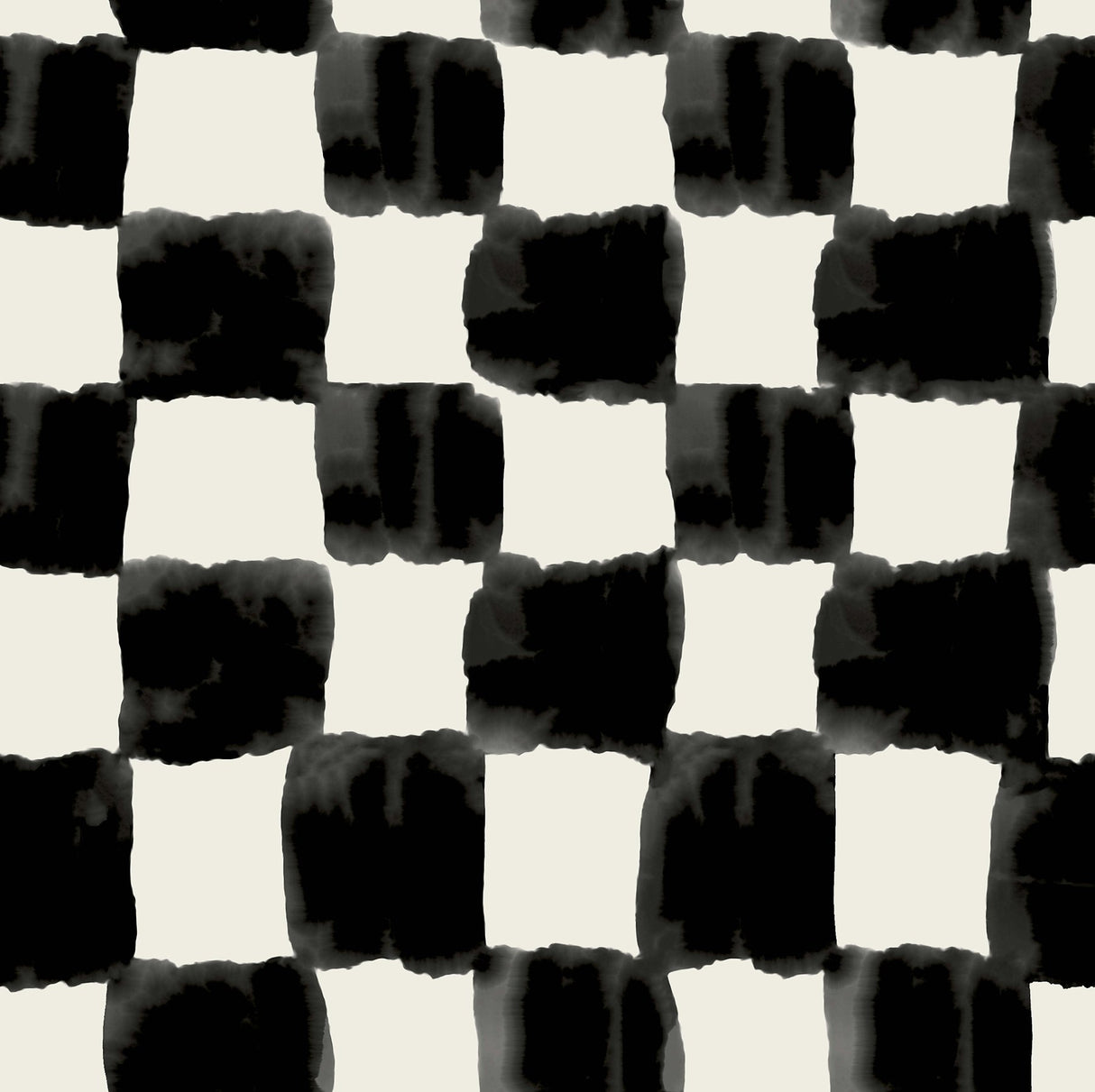 Tess Watercolor Soft Black Checker Peel & Stick Wallpaper with Modern Geometric Pattern - York RMK12772PLW