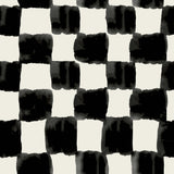 Tess Watercolor Soft Black Checker Peel & Stick Wallpaper with Modern Geometric Pattern - York RMK12772PLW
