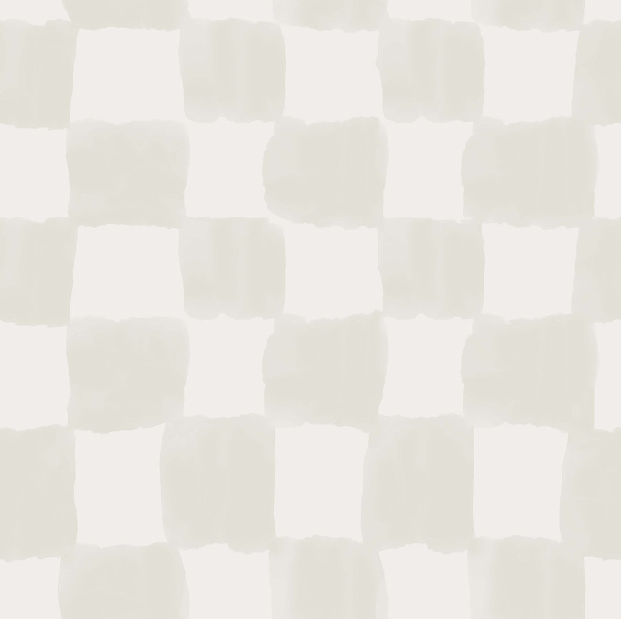 Tess Watercolor Cream Checker Peel & Stick Wallpaper with Modern Geometric Checker Pattern - York RMK12773PLW