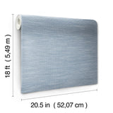 Stella Dusty Blue Faux Grasscloth Textured Peel & Stick Wallpaper - York RMK12778PL