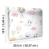 Gabby's Dollhouse Sketch Characters Pink Peel & Stick Wallpaper with Kids Graphics Novelty Pattern - York RMK12780PLW