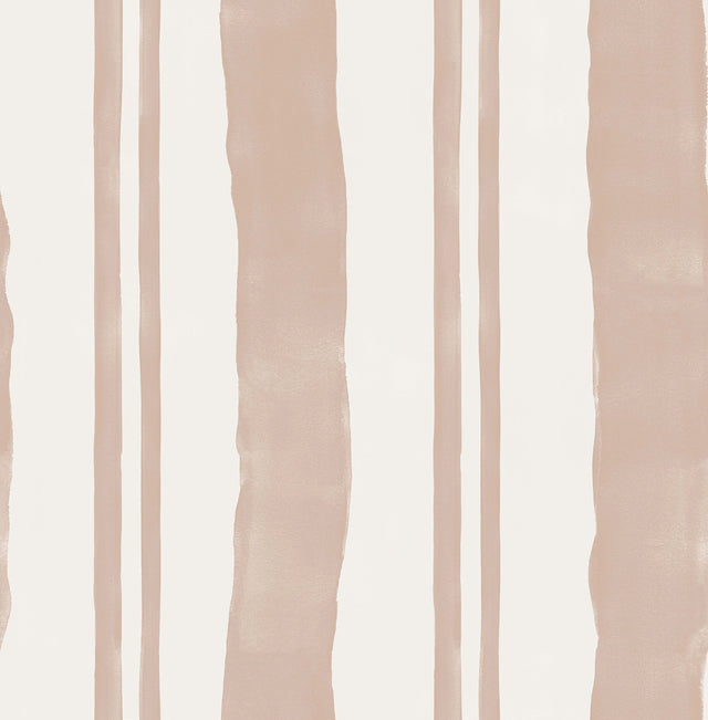 Winston Watercolor Potter's Clay Peach Stripe Peel & Stick Wallpaper