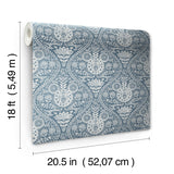 Disney Mickey Mouse Blue Block Print Peel & Stick Wallpaper with Modern Ogee Graphic Pattern - York RMK12787PLW