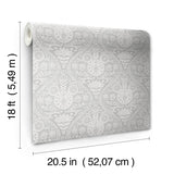 Disney Mickey Mouse Grey Block Print Peel & Stick Wallpaper with Scandinavian Ogee Motif - York RMK12788PLW