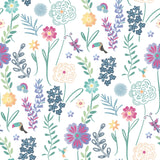 Disney Encanto White Embroidery Floral Peel & Stick Wallpaper with Botanical Flowers Motif - York RMK12791PLW