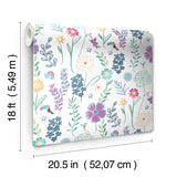 Disney Encanto White Embroidery Floral Peel & Stick Wallpaper with Botanical Flowers Motif - York RMK12791PLW