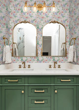Disney Princess Purple Watercolor Floral Peel & Stick Wallpaper with Modern Botanical Flower Pattern - York RMK12792PLW
