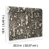 Nightmare Before Christmas Sepia Forest Toile Peel & Stick Wallpaper - RoomMates RMK12795PLW
