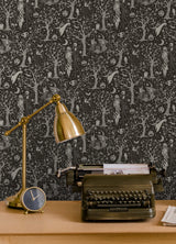 Nightmare Before Christmas Sepia Forest Toile Peel & Stick Wallpaper - RoomMates RMK12795PLW