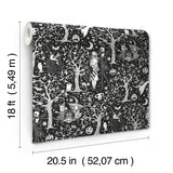 Nightmare Before Christmas Black Forest Toile Peel & Stick Wallpaper - RoomMates RMK12797PLW