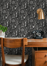 Nightmare Before Christmas Black Forest Toile Peel & Stick Wallpaper - RoomMates RMK12797PLW