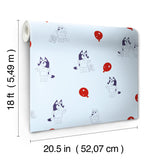 Bluey Keepy Uppy Blue Peel & Stick Wallpaper with Novelty Graphics - York RMK12800PLW