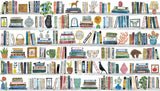 Library Peel & Stick Wall Mural in Pink Whimsical Graphics Pattern - RoomMates RMK12806M