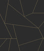 Brilliant Black and Gold Metallic Geometric Peel and Stick Wallpaper by RoomMates - RMK12809PL