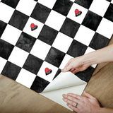 Disney Descendants: The Rise of Red Rebel at Heart Checker Black & White Peel & Stick Wallpaper - RMK12817PLW