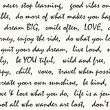 Dream Big Script Black Peel and Stick Wallpaper by RoomMates RMK9005WP - Inspirational Script Typography on White Background