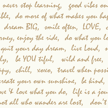 Dream Big Script Gold Peel and Stick Wallpaper by RoomMates - RMK9006WP