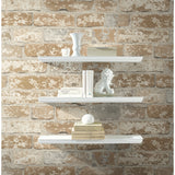 Stuccoed Brick Brown by RoomMates Industrial Exposed Brick Peel and Stick Vinyl Wallpaper for Walls - RMK9037WP