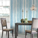 Watercolor Stripe Blue Peel and Stick Wallpaper by RoomMates Vinyl Washable Repositionable Removable Modern Striped Design RMK9061WP