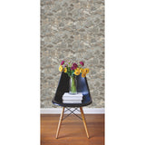 Weathered Stone Almond by RoomMates Industrial Rustic Slate Gray Beige Stone Peel and Stick Removable Wallpaper - RMK9096WP