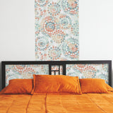 Bohemian Orange Peel & Stick Wallpaper, Geometric Global Pattern, Washable Vinyl, Straight Match 20.5" Repeat - York RMK9126WP