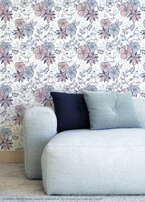 Pokémon Pikachu Floral Peel and Stick Wallpaper in Pink and Blue Botanical Pattern for Kids Rooms by RoomMates - RMWS1229