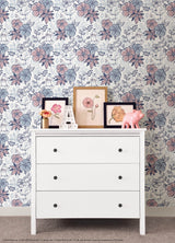 Pokémon Pikachu Floral Peel and Stick Wallpaper in Pink and Blue Botanical Pattern for Kids Rooms by RoomMates - RMWS1229