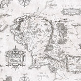 Lord of the Rings Black & White Middle Earth Map Peel & Stick Wallpaper by RoomMates - RMWS1232