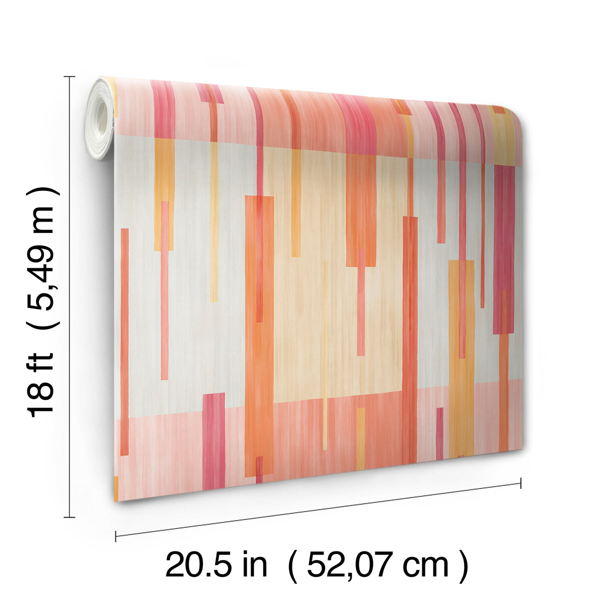Abstract Grid Pink and Orange by RoomMates Peel and Stick Removable Vinyl Geometric Modern Wallpaper for DIY and Rental Spaces - RMWS1245