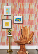 Abstract Grid Pink and Orange by RoomMates Peel and Stick Removable Vinyl Geometric Modern Wallpaper for DIY and Rental Spaces - RMWS1245