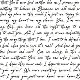 Love Letters Ink Peel and Stick Wallpaper by RoomMates RMWS1251 - Black and White Romantic Script on Heart Backdrop