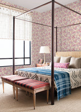 Wildflower Impressions Magenta by RoomMates Enchanting Pink Purple White and Orange Botanical Wildflower Peel and Stick Wallpaper - RMWS1252
