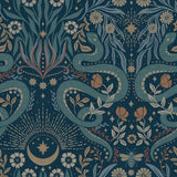 Mystic Serpent Navy Peel and Stick Wallpaper by RoomMates - RMWS1257