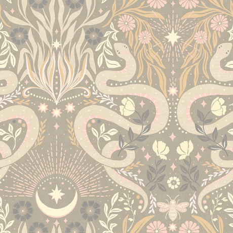 Mystic Serpent Taupe Peel and Stick Wallpaper by RoomMates RMWS1258