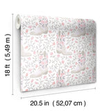 Cowgirl Like Me Pink by RoomMates Peel and Stick Pink and White Floral Cowboy Boot Country Style Botanical Fully Removable Vinyl Wallpaper - RMWS1259