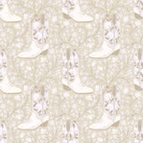 Cowgirl Like Me Beige Peel and Stick Wallpaper by RoomMates - RMWS1261