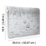 Harry Potter Magical Moments Trail Grey by RoomMates Officially Licensed Warner Bros Hogwarts Icons Peel and Stick Wallpaper - RMWS1262