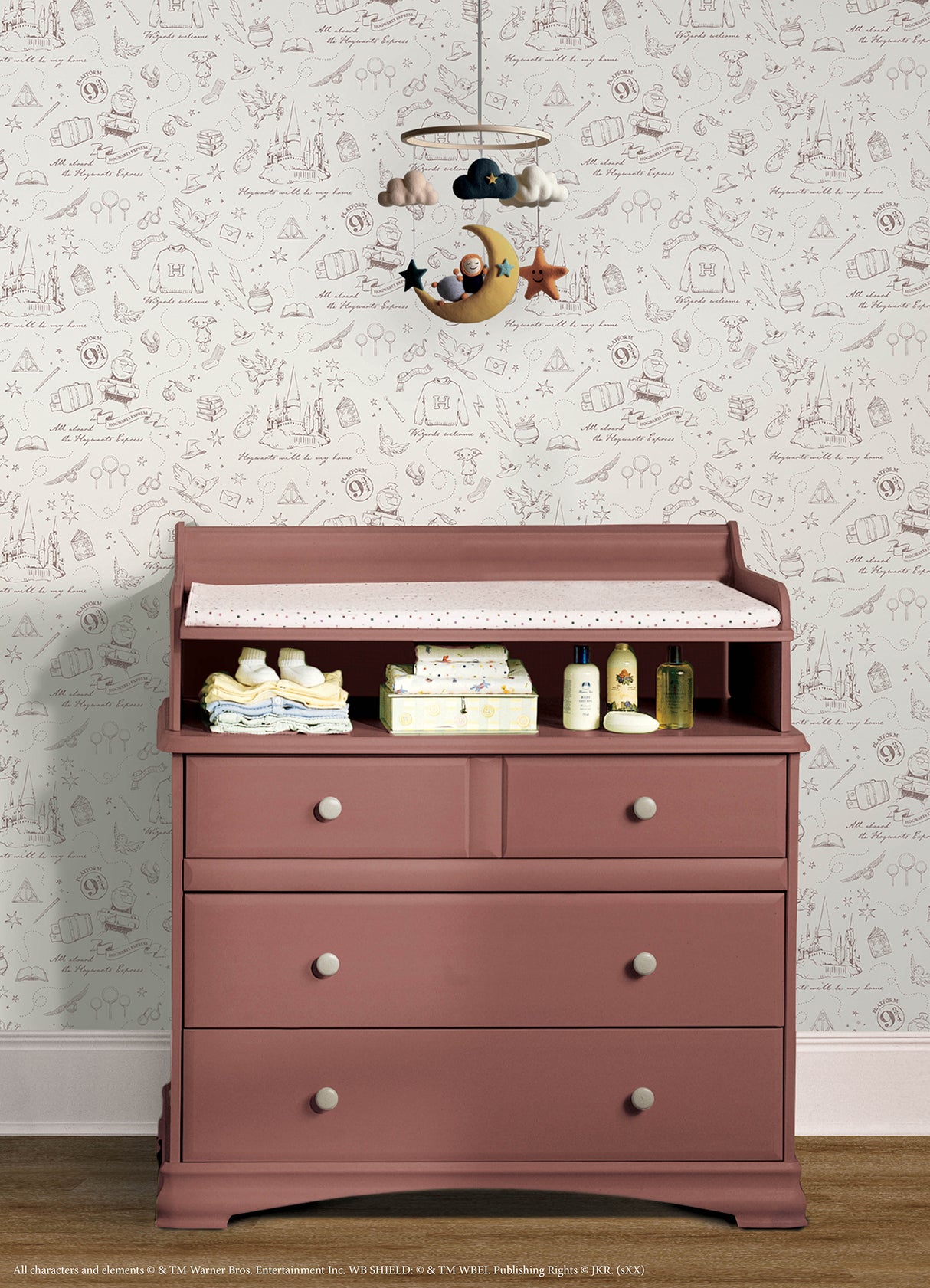 Harry Potter Magical Moments Trail Cream by RoomMates Officially Licensed Wizarding World Icons Peel and Stick Wallpaper - RMWS1263