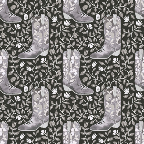 Cowgirl Like Me Black Peel and Stick Wallpaper by RoomMates - RMWS1264