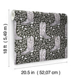 Cowgirl Like Me Black by RoomMates Peel and Stick Country Style Floral Embroidered Cowboy Boot Botanical Wallpaper Roll - RMWS1264