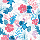Disney Stitch Tropical Flowers Pink Peel and Stick Wallpaper by RoomMates RMWS1266