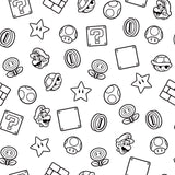 Nintendo Super Mario Power Up Icons Black and White Peel and Stick Wallpaper by RoomMates - RMWS1268