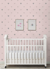 Disney Minnie Mouse Sweet Bows Pink by RoomMates Light Pink Character Peel and Stick Wallpaper for Kids Nursery Bedroom Playroom - RMWS1269