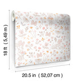 Disney Minnie Mouse Pretty as a Flower Pink by RoomMates Floral Character Peel and Stick Kids Nursery Wallpaper - RMWS1271