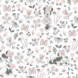 Disney Minnie Mouse Pretty as a Flower Black and White Peel and Stick Wallpaper by RoomMates RMWS1272