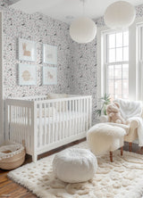 Disney Minnie Mouse Pretty as a Flower Black and White by RoomMates Kids Peel and Stick Wallpaper Floral Character Design RMWS1272